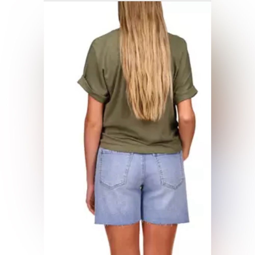 Sanctuary All Day Tie Cotton Blend Top in Trail Green - Size XXL - Picture 2 of 7